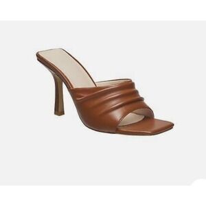 H Haloston Women's Luanda high heel Dress Brown Leather Sandal Shoes Size 9